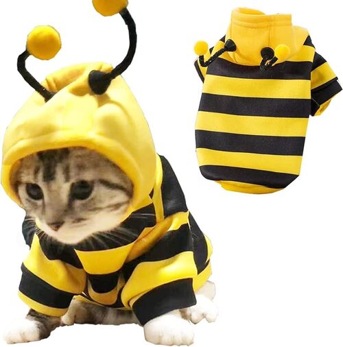 Anelekor Pet Bee Halloween Costume Hoodies