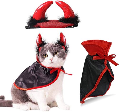 IFLYOOY Cat Halloween Costume (Cape & Horn)