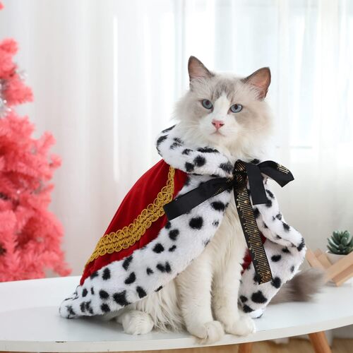 Lovelyshop Pet Serial Lux Fur Cat Cloak for Halloween Costumes