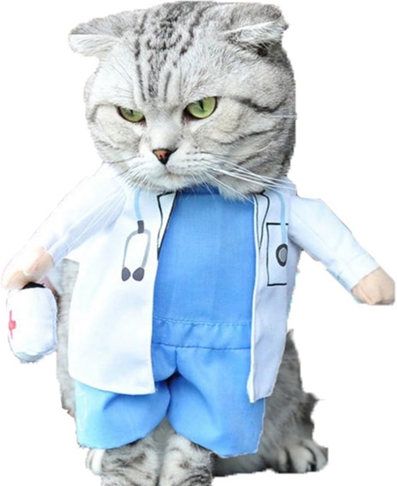 NACOCO Cat Doctor Costume Halloween Jeans Outfit