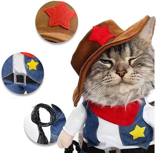 NACOCO Cowboy Costume with Hat for Cat