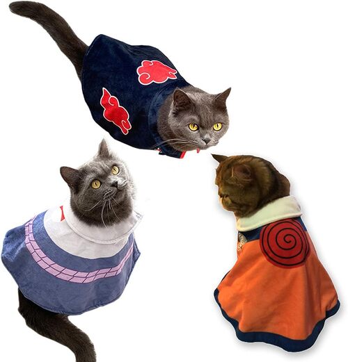 RELABTABY Cat Cloak Costume Anime Halloween Pet Clothes