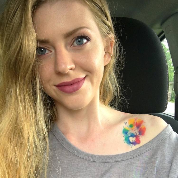 Rainbow Paw: Paw Print Tattoo