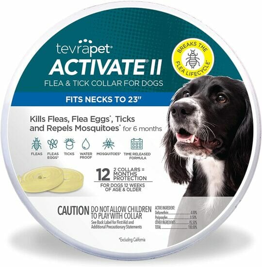 TevraPet Activate II Flea and Tick Collar for Dogs