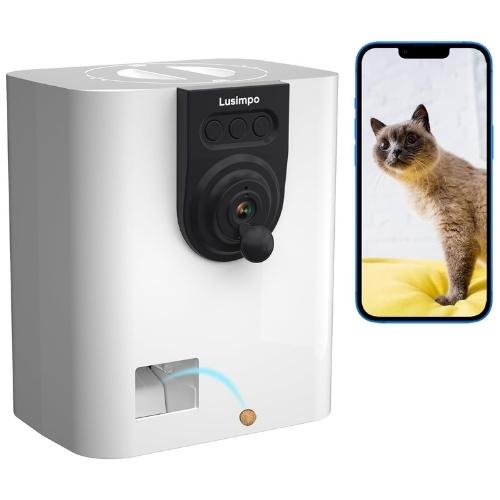 LUSIMPO Pet Camera with Treat Dispenser